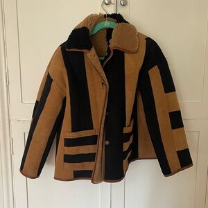 Cawley Studio Avis striped shearling jacket